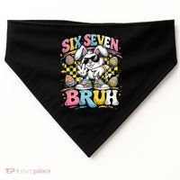 6-7 Funny Easter Bunny 67 Meme Six Seven Bruh Rabbit USA-Made Doggie Bandana thumb 0