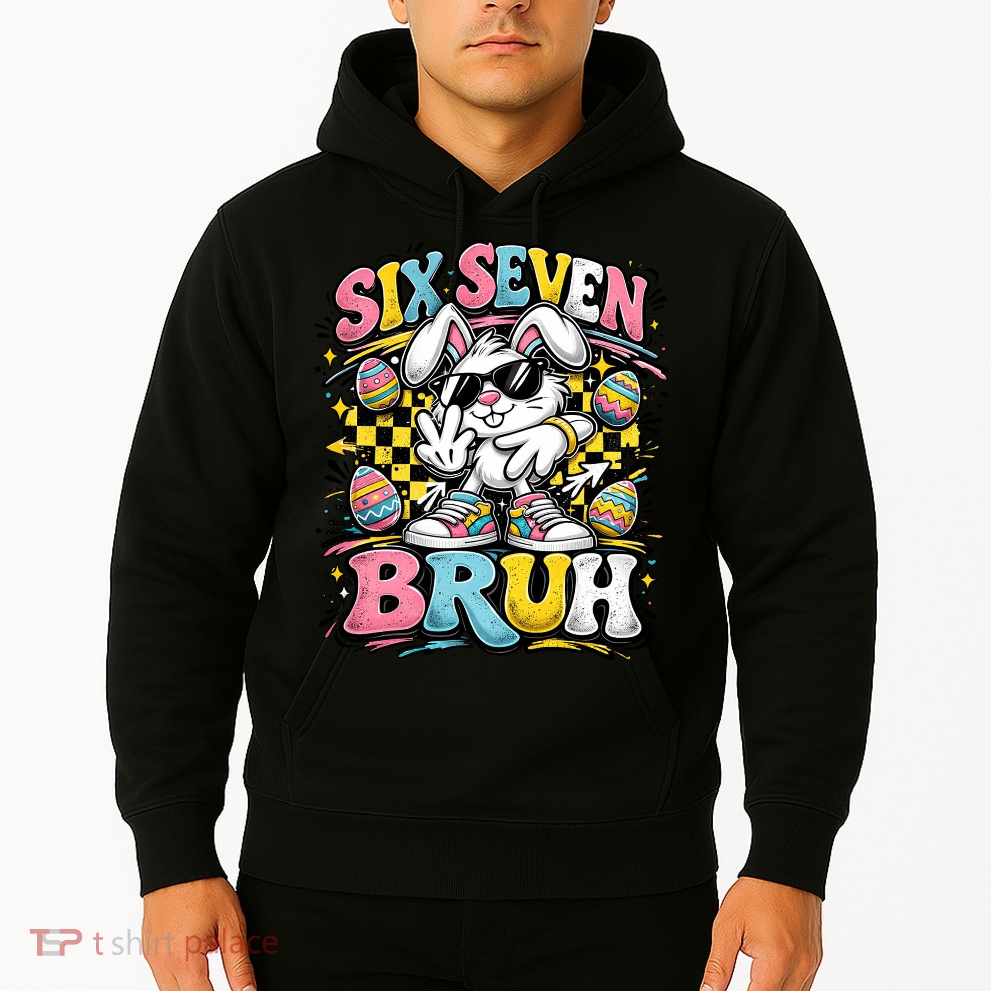 6-7 Funny Easter Bunny 67 Meme Six Seven Bruh Rabbit Hoodie