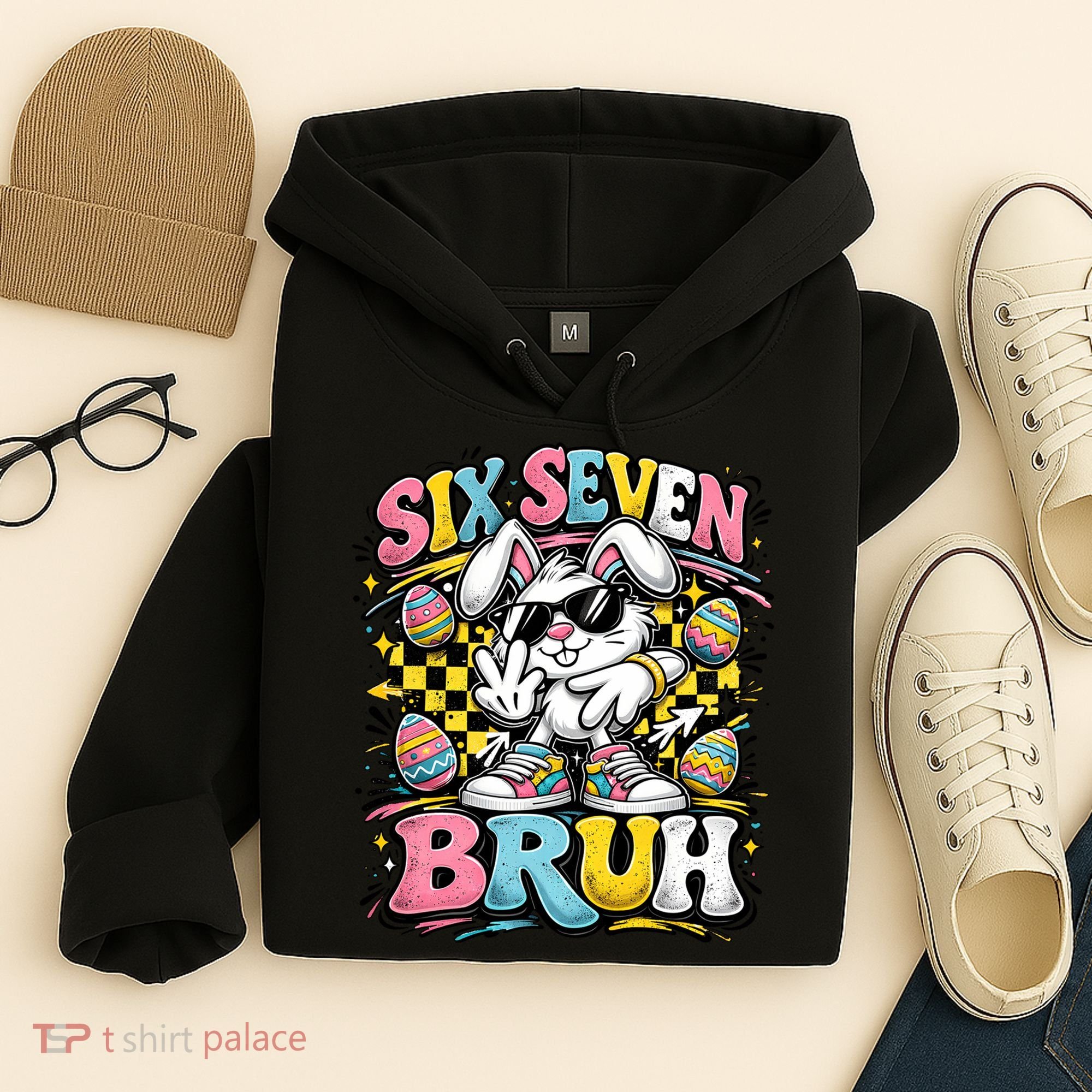 6-7 Funny Easter Bunny 67 Meme Six Seven Bruh Rabbit Hoodie