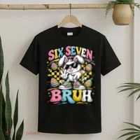 6-7 Funny Easter Bunny 67 Meme Six Seven Bruh Rabbit T-Shirt thumb 2