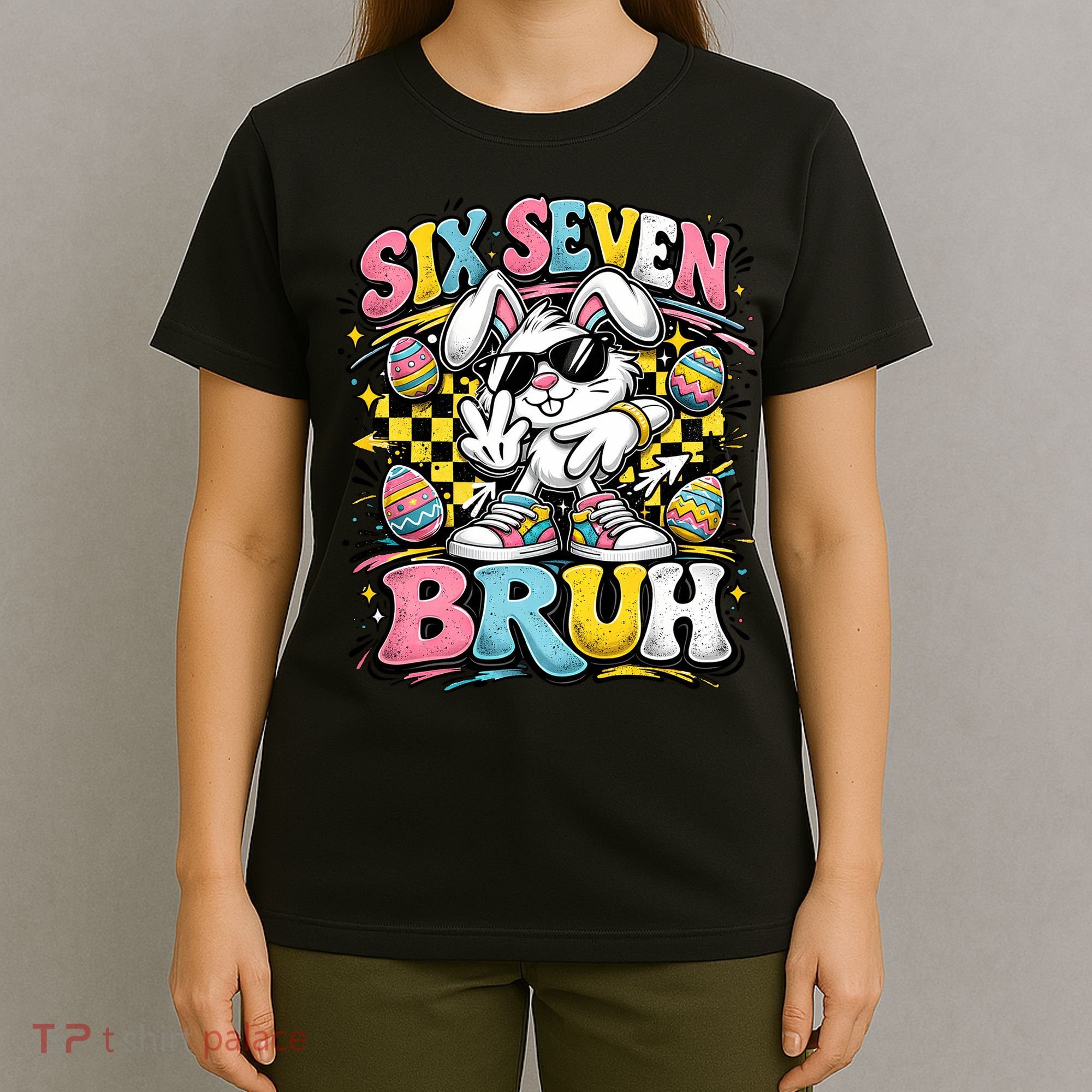 6-7 Funny Easter Bunny 67 Meme Six Seven Bruh Rabbit T-Shirt