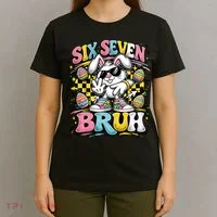 6-7 Funny Easter Bunny 67 Meme Six Seven Bruh Rabbit T-Shirt thumb 4