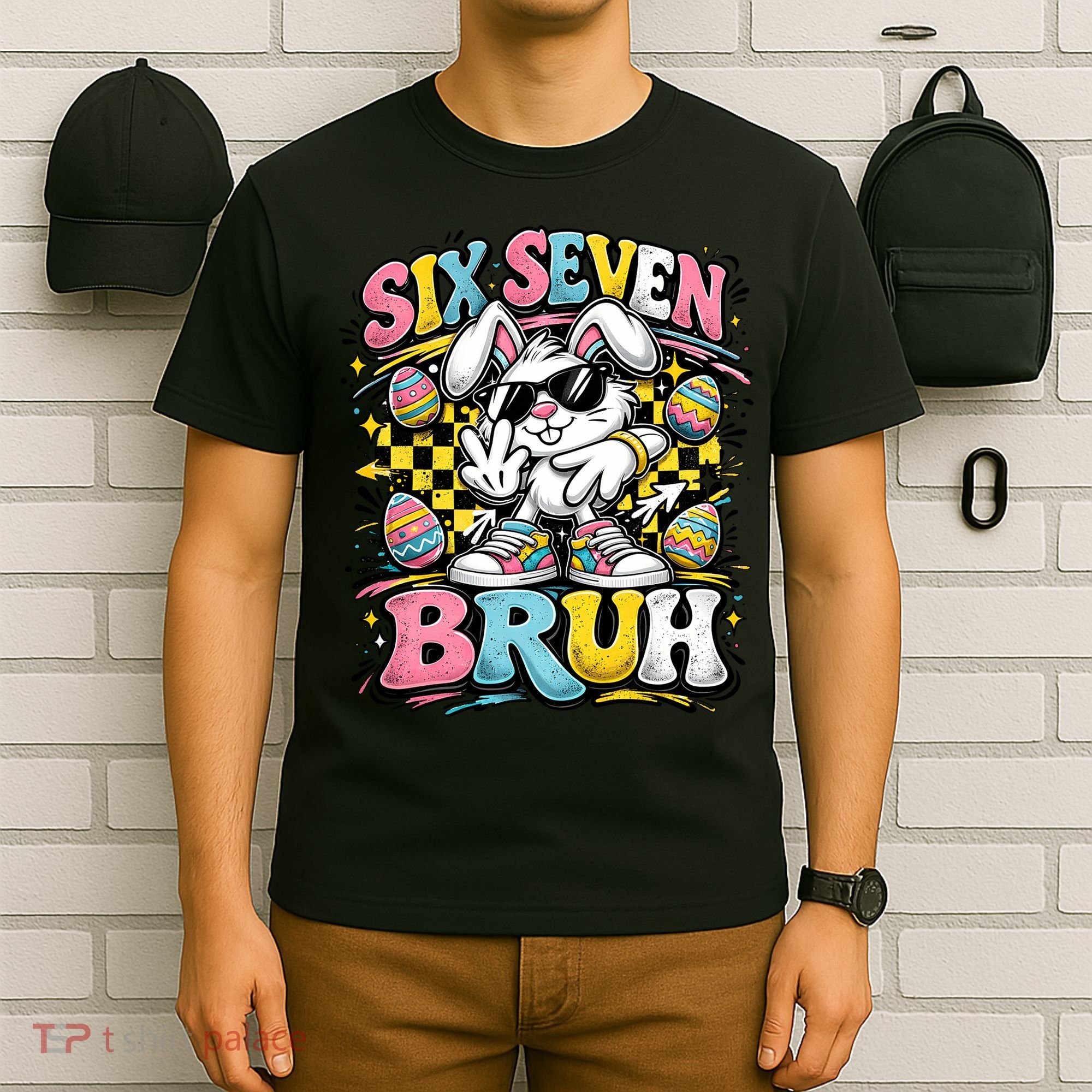 6-7 Funny Easter Bunny 67 Meme Six Seven Bruh Rabbit T-Shirt