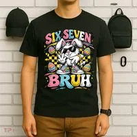 6-7 Funny Easter Bunny 67 Meme Six Seven Bruh Rabbit T-Shirt thumb 6
