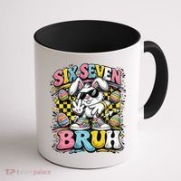 6-7 Funny Easter Bunny 67 Meme Six Seven Bruh Rabbit Coffee Mug thumb 1