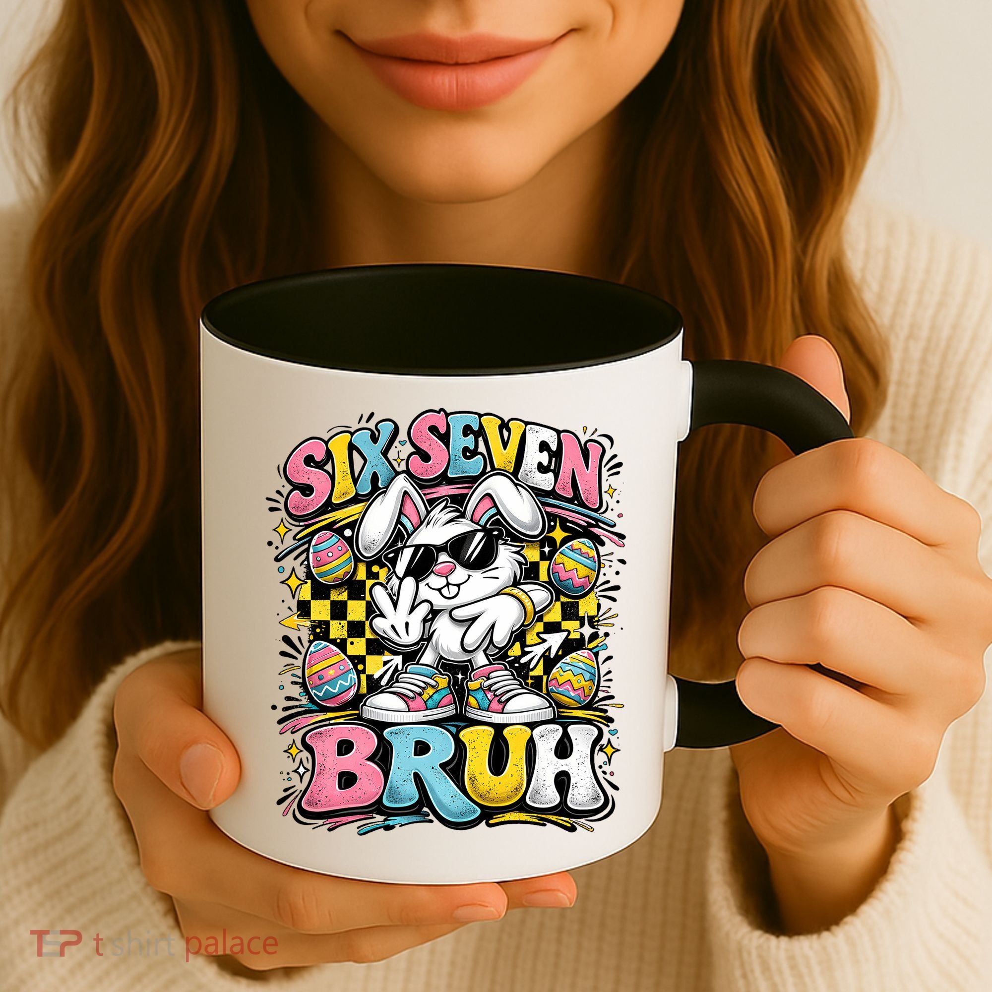 6-7 Funny Easter Bunny 67 Meme Six Seven Bruh Rabbit Coffee Mug