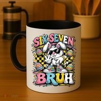 6-7 Funny Easter Bunny 67 Meme Six Seven Bruh Rabbit Coffee Mug thumb 4