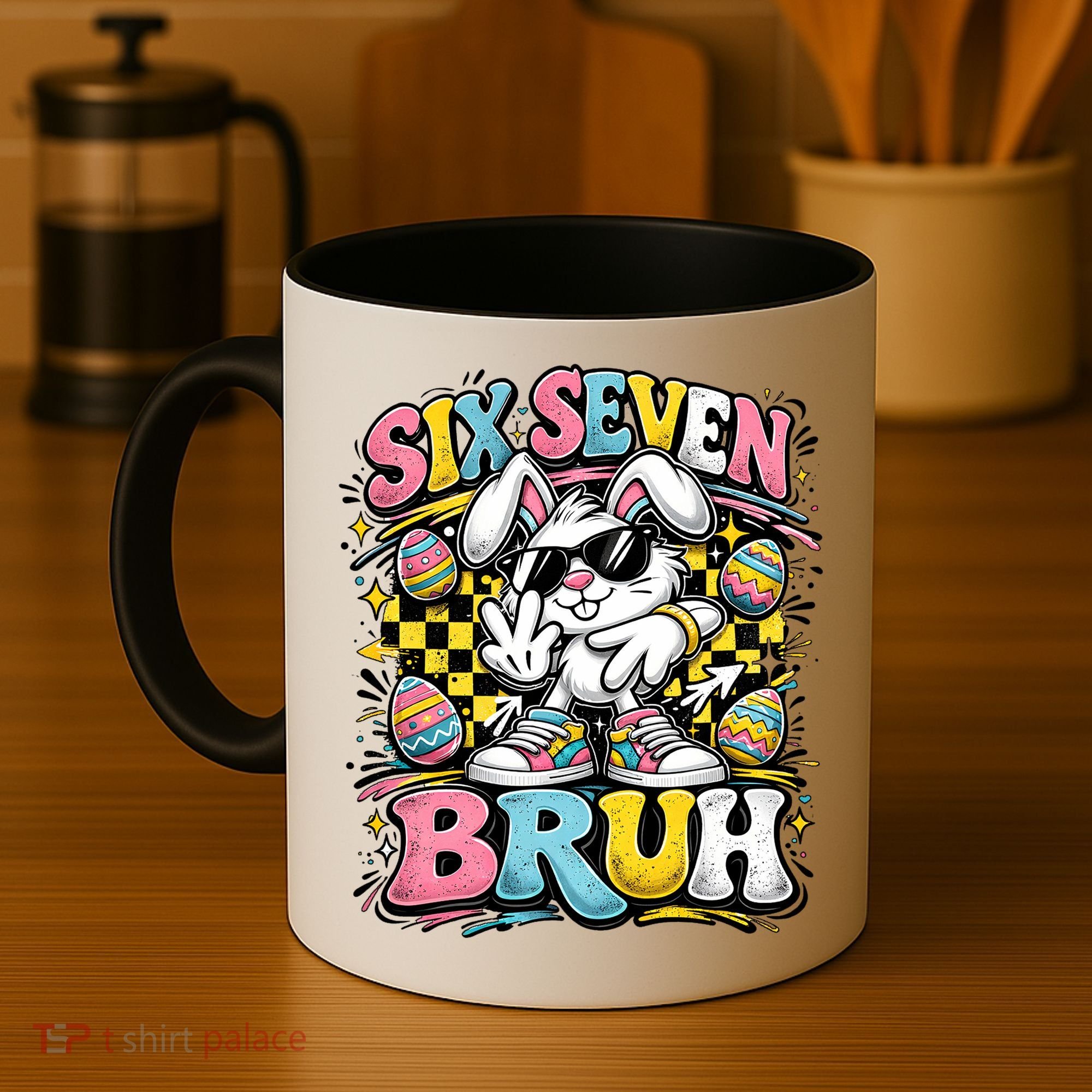 6-7 Funny Easter Bunny 67 Meme Six Seven Bruh Rabbit Coffee Mug