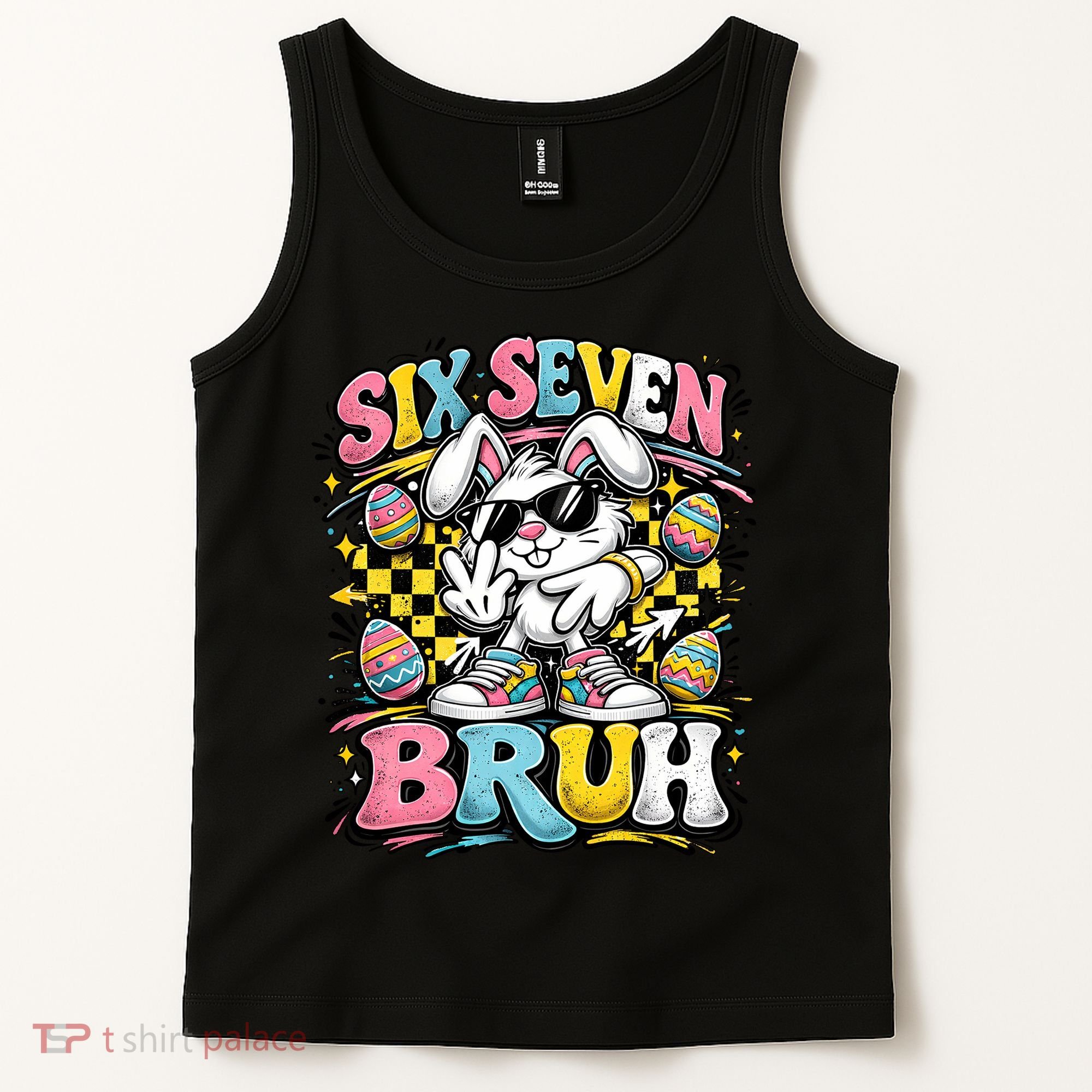 6-7 Funny Easter Bunny 67 Meme Six Seven Bruh Rabbit Tank Top