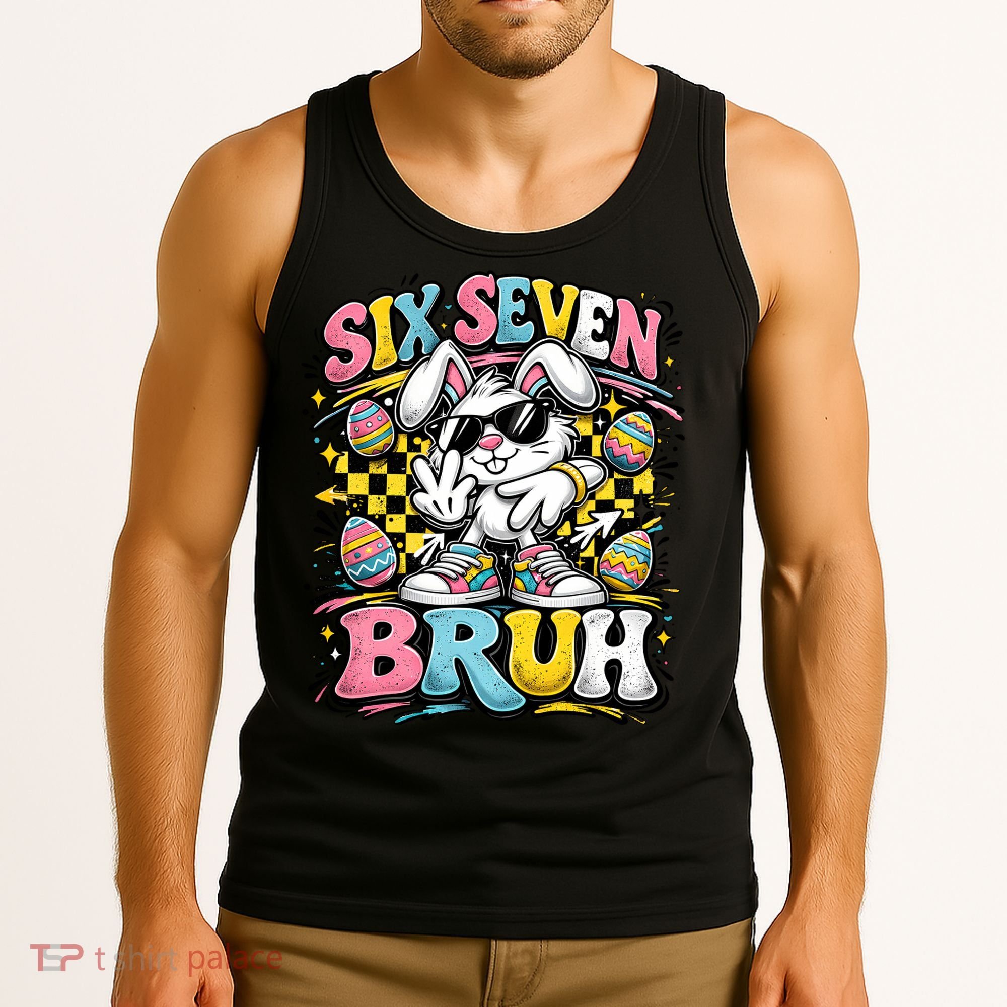 6-7 Funny Easter Bunny 67 Meme Six Seven Bruh Rabbit Tank Top