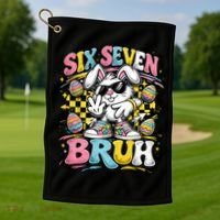 6-7 Funny Easter Bunny 67 Meme Six Seven Bruh Rabbit Golf Towel thumb 1