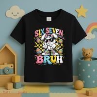 6-7 Funny Easter Bunny 67 Meme Six Seven Bruh Rabbit Toddler T-Shirt thumb 3
