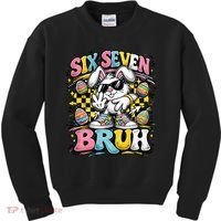 6-7 Funny Easter Bunny 67 Meme Six Seven Bruh Rabbit Kids Sweatshirt thumb 0