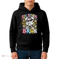 6-7 Funny Easter Bunny 67 Meme Six Seven Bruh Rabbit Kids Hoodie thumb 4