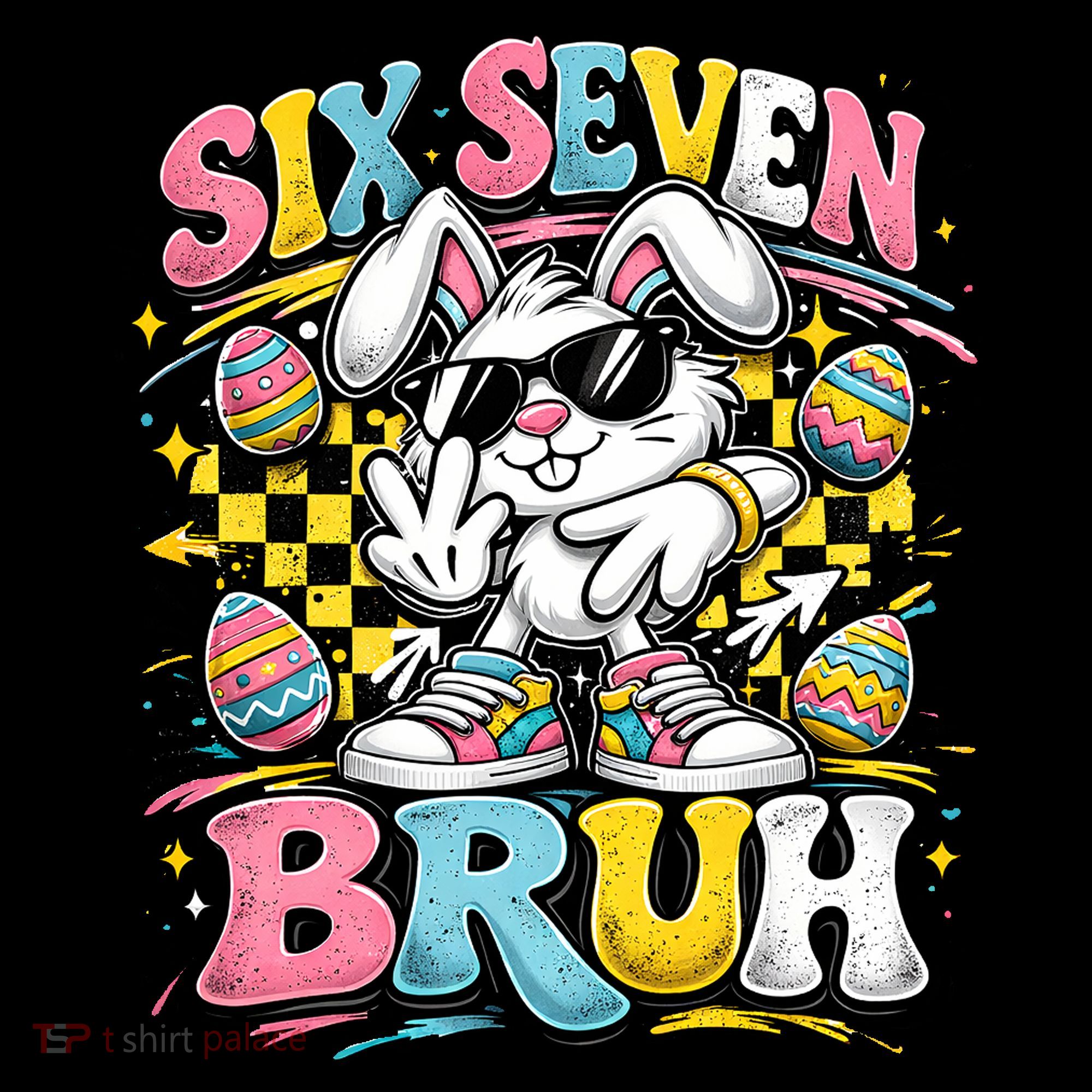6-7 Funny Easter Bunny 67 Meme Six Seven Bruh Rabbit Kids T-Shirt