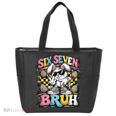 6-7 Funny Easter Bunny 67 Meme Six Seven Bruh Rabbit Tote Bag