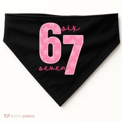 67 Funny Meme 6-7 Pink Script USA-Made Doggie Bandana
