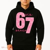 67 Funny Meme 6-7 Pink Script Hoodie thumb 2