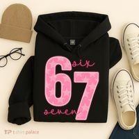 67 Funny Meme 6-7 Pink Script Hoodie thumb 4
