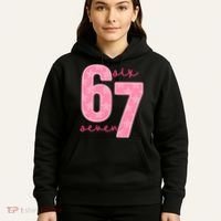 67 Funny Meme 6-7 Pink Script Hoodie thumb 5