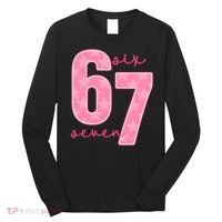 67 Funny Meme 6-7 Pink Script Long Sleeve Shirt thumb 0