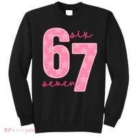 67 Funny Meme 6-7 Pink Script Sweatshirt thumb 0