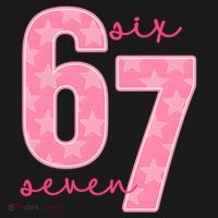 67 Funny Meme 6-7 Pink Script T-Shirt thumb 7