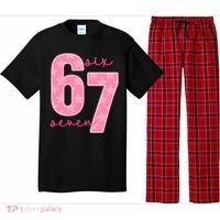 67 Funny Meme 6-7 Pink Script Pajama Set thumb 0