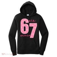 67 Funny Meme 6-7 Pink Script Women's Hoodie thumb 0