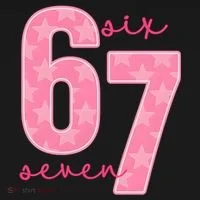 67 Funny Meme 6-7 Pink Script Women's Hoodie thumb 2