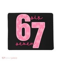 67 Funny Meme 6-7 Pink Script Mousepad thumb 0
