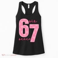 67 Funny Meme 6-7 Pink Script Women's Tank Top thumb 0