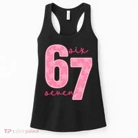 67 Funny Meme 6-7 Pink Script Women's Tank Top thumb 0