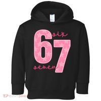 67 Funny Meme 6-7 Pink Script Toddler Hoodie thumb 0
