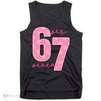 67 Funny Meme 6-7 Pink Script Tank Top thumb 0