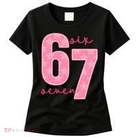 67 Funny Meme 6-7 Pink Script Women's T-Shirt thumb 0