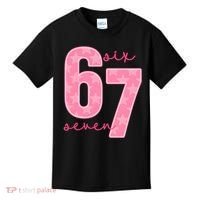 67 Funny Meme 6-7 Pink Script Kids T-Shirt thumb 0