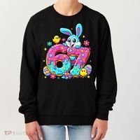 67 Funny Six Seven Gen Meme Cute Rabbit Easter Bunny Women's Sweatshirt thumb 0