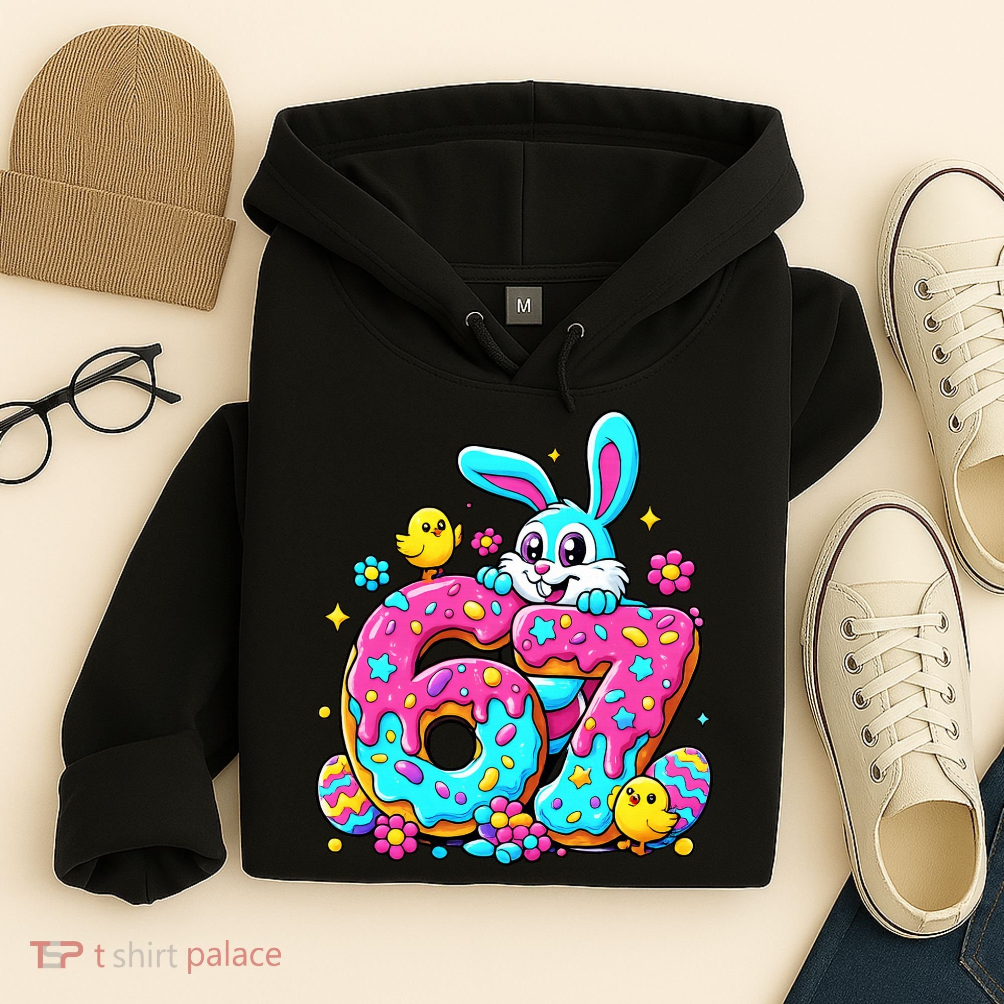 67 Funny Six Seven Gen Meme Cute Rabbit Easter Bunny Hoodie