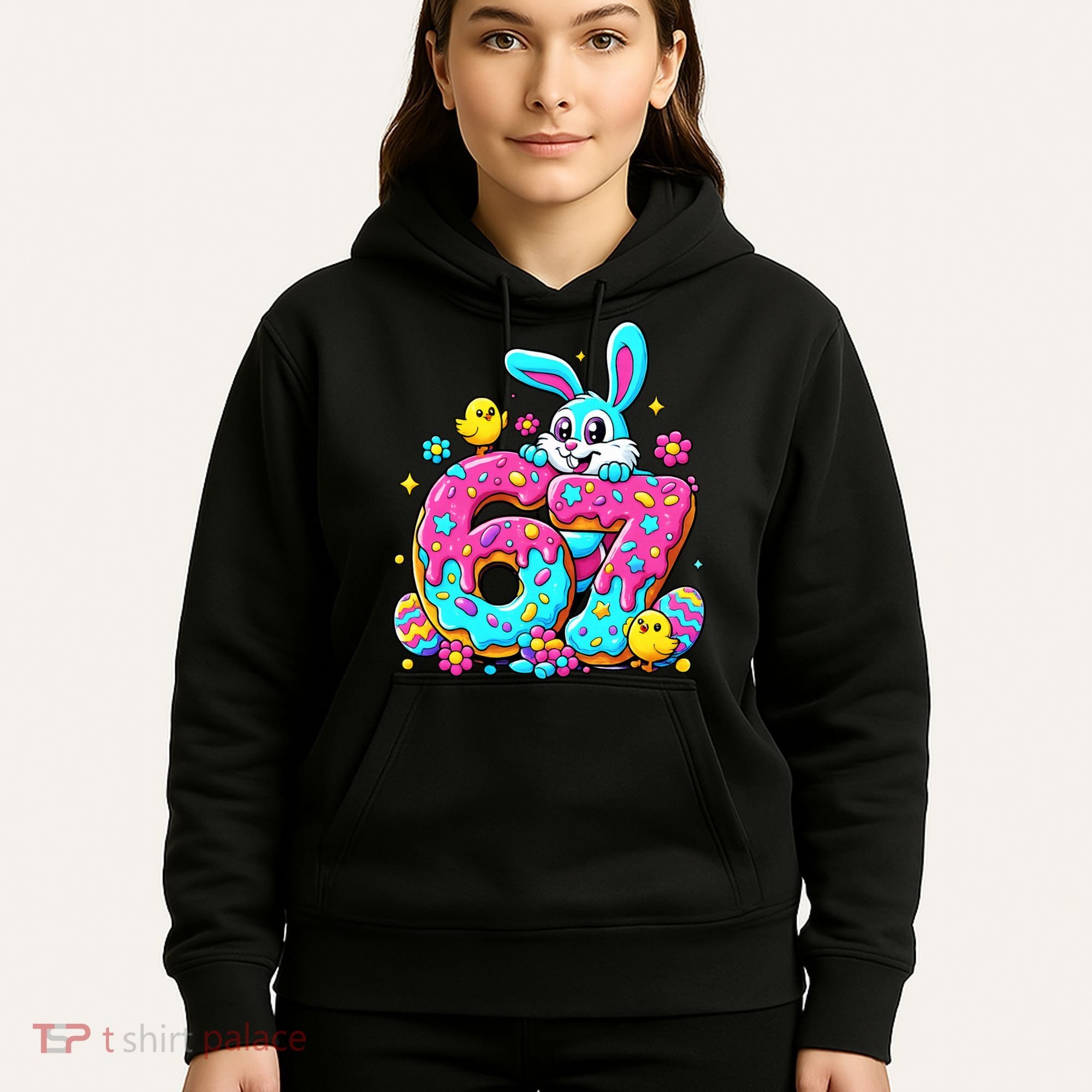 67 Funny Six Seven Gen Meme Cute Rabbit Easter Bunny Hoodie