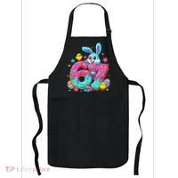 67 Funny Six Seven Gen Meme Cute Rabbit Easter Bunny Apron thumb 0