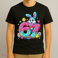 67 Funny Six Seven Gen Meme Cute Rabbit Easter Bunny T-Shirt thumb 3