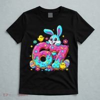 67 Funny Six Seven Gen Meme Cute Rabbit Easter Bunny T-Shirt thumb 5