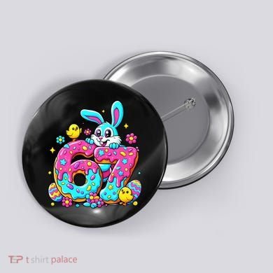 67 Funny Six Seven Gen Meme Cute Rabbit Easter Bunny Button