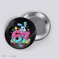 67 Funny Six Seven Gen Meme Cute Rabbit Easter Bunny Button thumb 0