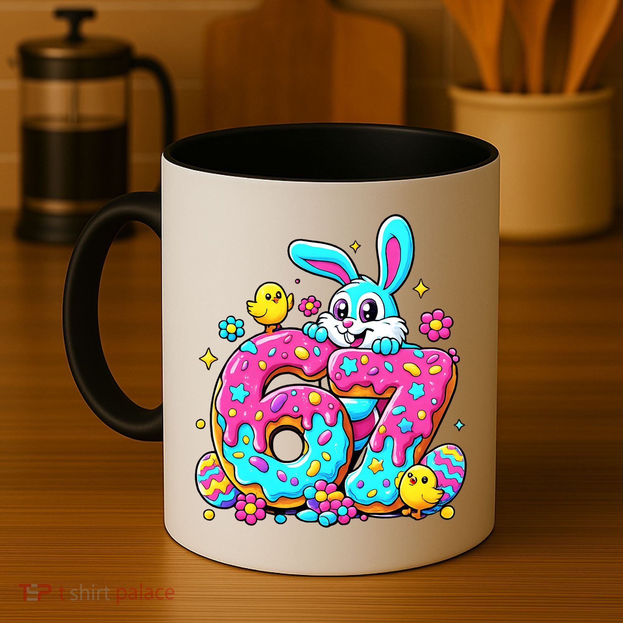 67 Funny Six Seven Gen Meme Cute Rabbit Easter Bunny Coffee Mug