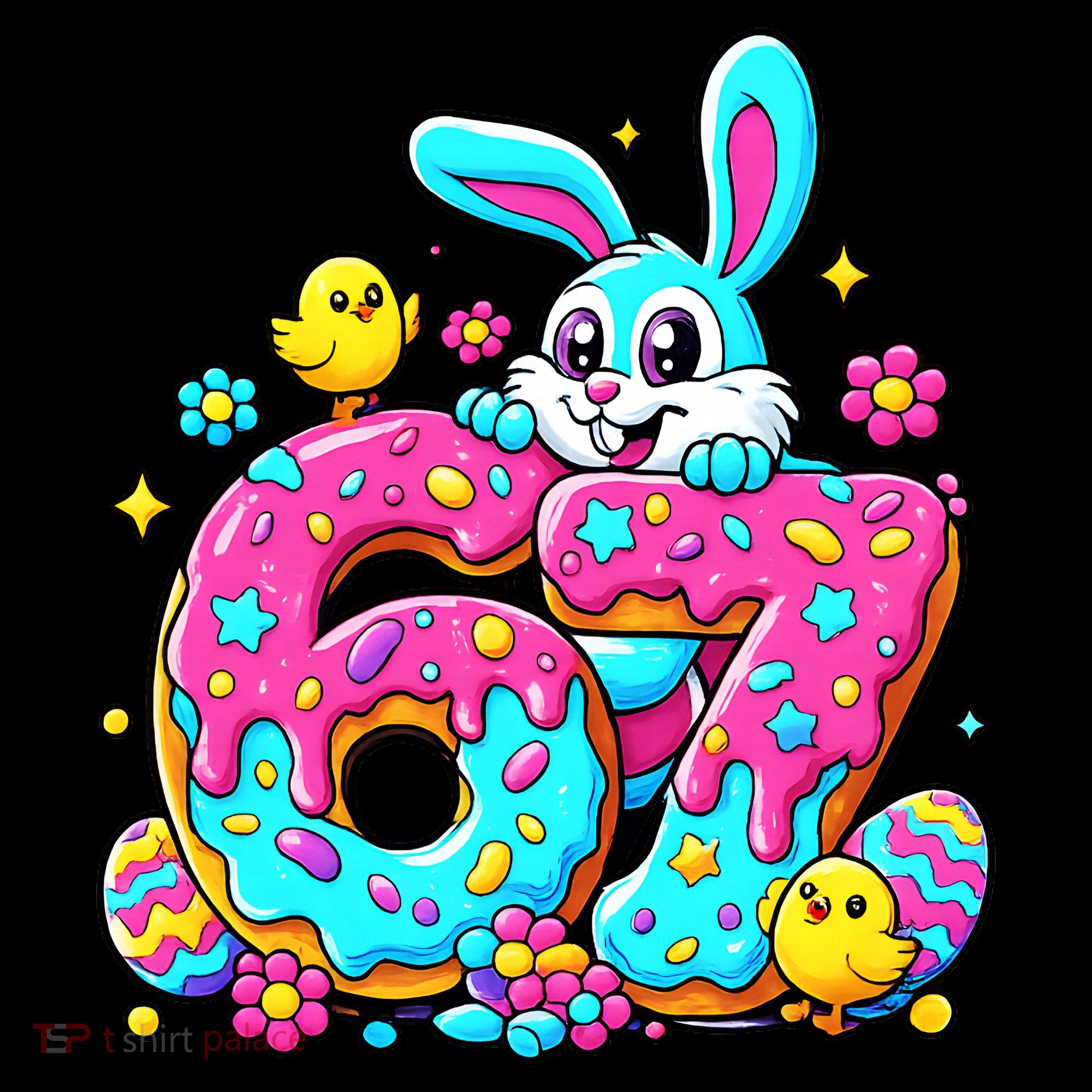67 Funny Six Seven Gen Meme Cute Rabbit Easter Bunny Coaster