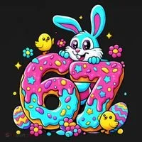 67 Funny Six Seven Gen Meme Cute Rabbit Easter Bunny Toddler Hoodie thumb 2