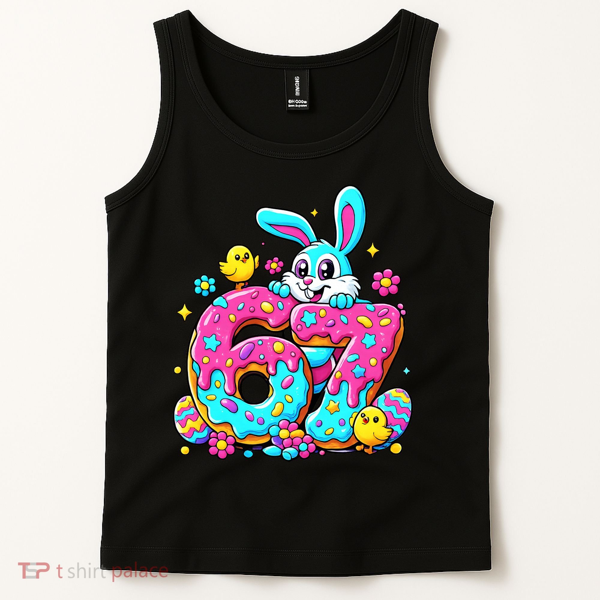 67 Funny Six Seven Gen Meme Cute Rabbit Easter Bunny Tank Top