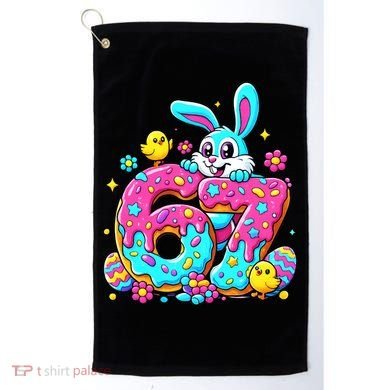 67 Funny Six Seven Gen Meme Cute Rabbit Easter Bunny Golf Towel